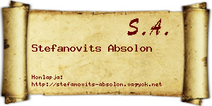 Stefanovits Absolon névjegykártya